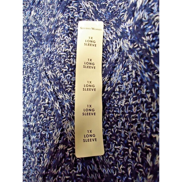 Studio Works Knit Long Sleeve Sweater Color Denim Marble (Blues) Womens Size 1X - Picture 4 of 11